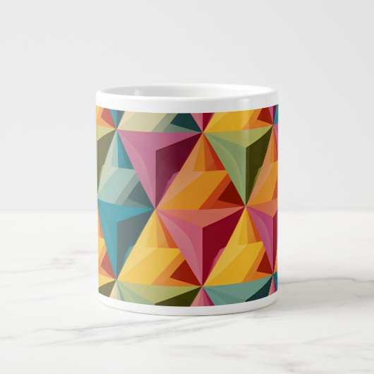 Bold Geometric Triangle Pattern  Extra Grote Beker (Voorkant)