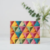 Bold Geometric Triangle Pattern  Feestdagenkaart (Staand voorkant)