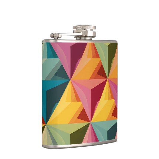 Bold Geometric Triangle Pattern  Heupfles (Rechts)