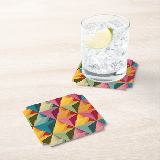 Bold Geometric Triangle Pattern  Kartonnen Onderzetters (Insitu)