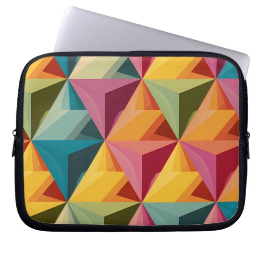Bold Geometric Triangle Pattern  Laptop Sleeve (Voorkant)
