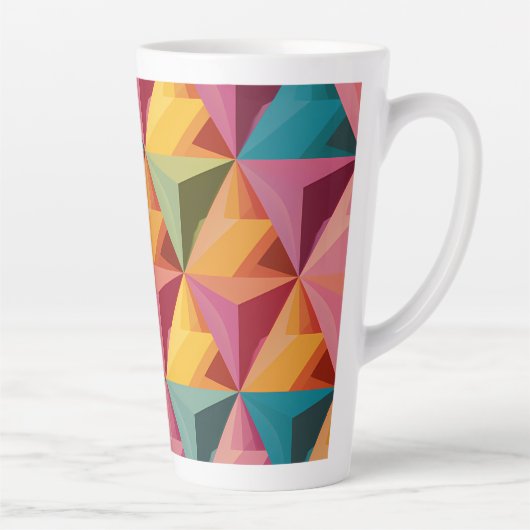 Bold Geometric Triangle Pattern  Latte Mok (Rechts)