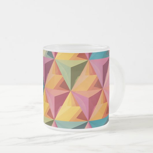 Bold Geometric Triangle Pattern  Matglas Koffiemok (Voorkant rechts)