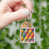 Bold Geometric Triangle Pattern  Sleutelhanger (Hand)
