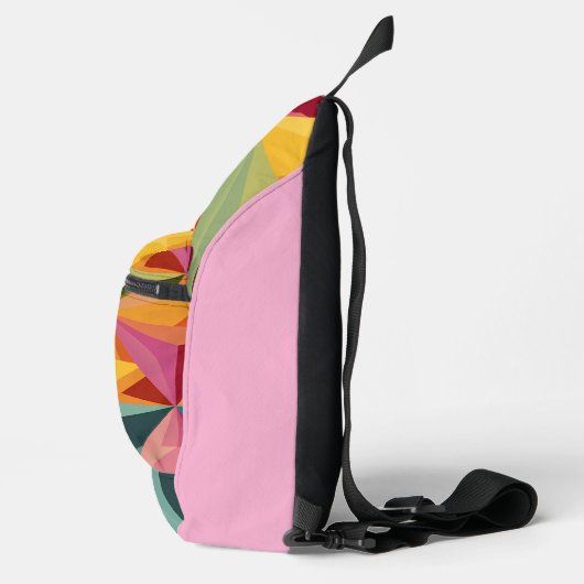 Bold Geometric Triangle Pattern  Sling Bag (Rechts)