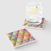 Bold Geometric Triangle Pattern Stenen Onderzetter (Zijkant)