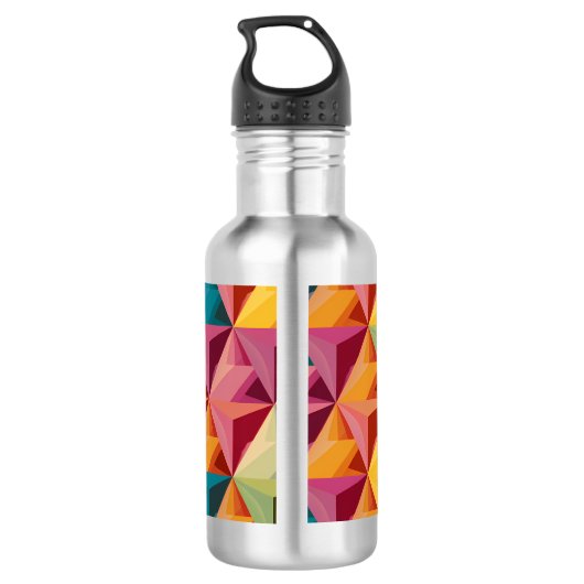 Bold Geometric Triangle Pattern  Waterfles (Achterkant)