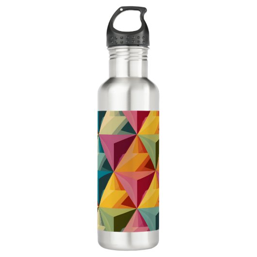 Bold Geometric Triangle Pattern  Waterfles (Voorkant)