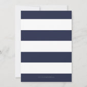 BOLD GESTREEPT verjaardagsfeest UITNODIGEN marine  Kaart (Achterkant)