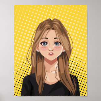 Bold Girl Pop Art Poster