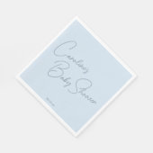 Bold Glacier Blue Modern Script Custom Baby Shower Servet (Hoek)