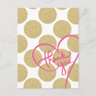 Bold Glitter Gouden stippen met Thank You Design Briefkaart