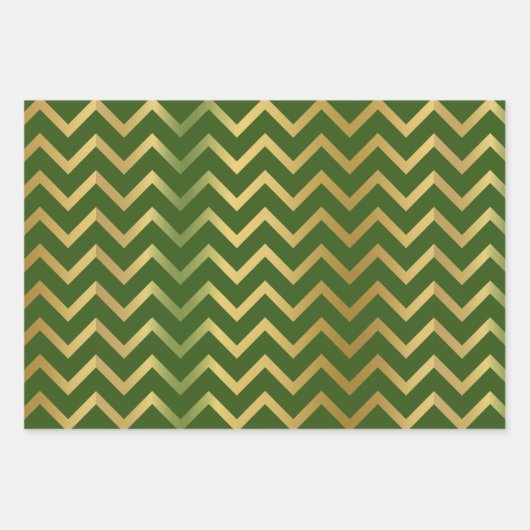 Bold Gold Chevron Holiday Trio Inpakpapier Vel (Voorkant)
