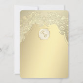 Bold Gold Damask Uitnodiging voor de bruiloft (Achterkant)