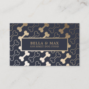 Bold Gold Dog Bone Pattern Visitekaartje