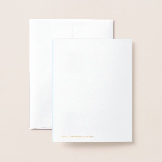 Bold Gold Foil "MERCI POUR VOTRE AIDE !" Carte (Derrière avec enveloppe)