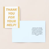 Bold Gold Foil "MERCI POUR VOTRE AIDE !" Carte (Affichage)