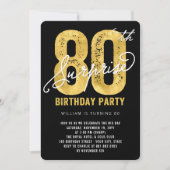 Bold Gold Foil Surprise 80ste verjaardagsfeestje U Kaart (Voorkant)