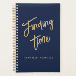 Bold Gold Script Typography Navy Blue & Gold Planner