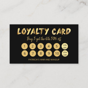 Bold Goud Make-up Artiest Kapsalon 10 Loyalty Card Visitekaartje