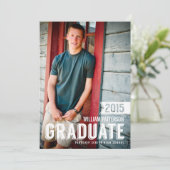 Bold Grad Guy Photo Graduation Party Invitation (Debout devant)