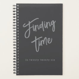 Bold Gray Script Typography Personalized Planner