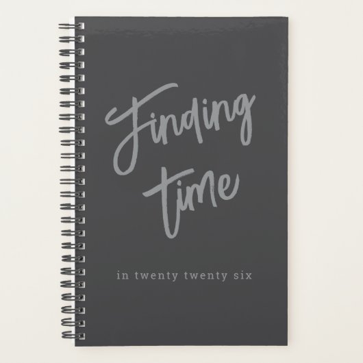 Bold Gray Script Typography Personalized Planner (Voorkant)