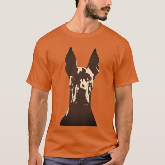 Bold Great Dane Dog Black and Orange Dog T-shirt (Voorkant)