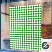 Bold Green and White Chevron Pattern Raamsticker (Cafe Raam)