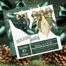 Bold Green en Gold Holiday Baubles met lint