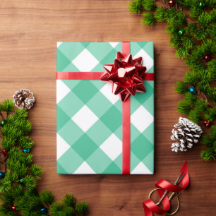 Bold Green Gingham Check Plaid Cadeaupapier
