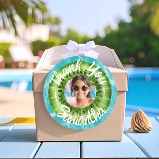 Bold Green Pool Party Thank You Ronde Sticker
