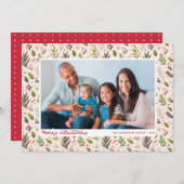 Bold Greenery Berries - kerstfoto Feestdagenkaart (Voorkant / Achterkant)