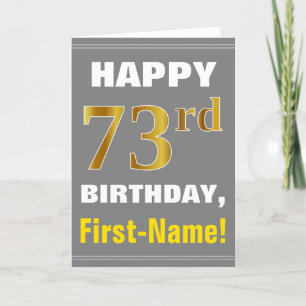 Bold, Grey, Faux Gold 73e anniversaire avec carte 