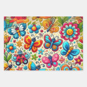 Bold & grillige vlindertuin inpakpapier vel (Voorkant 2)