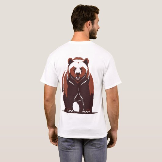Bold Grizzly Bear T-Shirt (Dos entier)