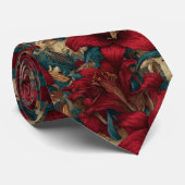 Bold Groomsmen Lilies Floral Stropdas (Opgerold)