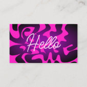 Bold Groovy Black Paars Hot Pink Hallo Neon Glow Visitekaartje (Voorkant)