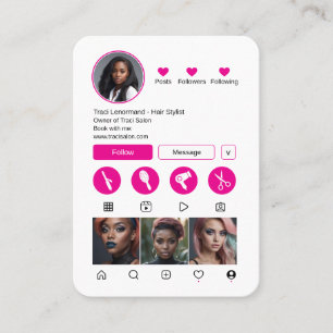 Bold Hair Stylist Social Media Layout Visitekaartje