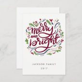 Bold Hand Lettered en Bright Holiday Kaart (Voorkant / Achterkant)
