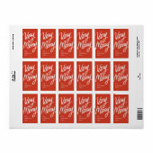 Bold Hand Lettered Heel Merry Holiday Red Etiket (Full Sheet)