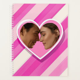 Bold Heart on Blush Stripes Planner