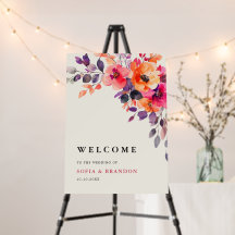 Bold Helder Roze Sinaasappel Waterverf bruiloft We