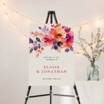 Bold Helder Roze Sinaasappel Waterverf bruiloft We