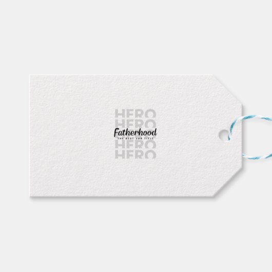 Bold Hero Typografie Vaderdag Shirt Cadeaulabel (Voorkant (Horizontaal))