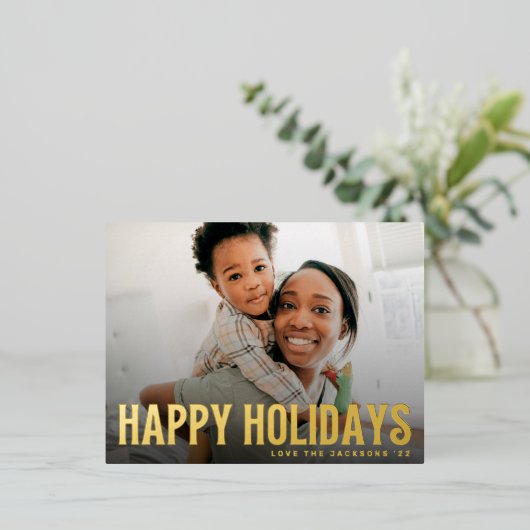 BOLD heureux vacances texte photo joyeux noël (Debout devant)