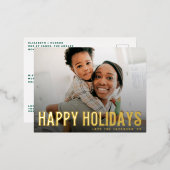 BOLD heureux vacances texte photo joyeux noël (Recto/Verso)