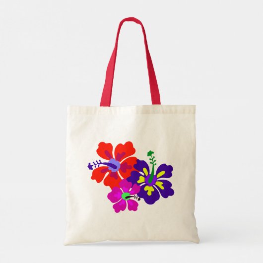 Bold Hibiscus Flowers Welkom gasten Canvas tas (Achterkant)
