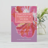 Bold Hibiscus Tropical Wedding Kaart (Staand voorkant)