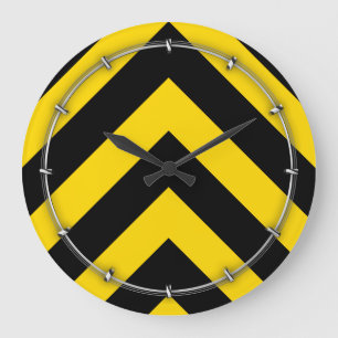 Bold Highway Traffic Bumble Bee Chevrons Grote Klok